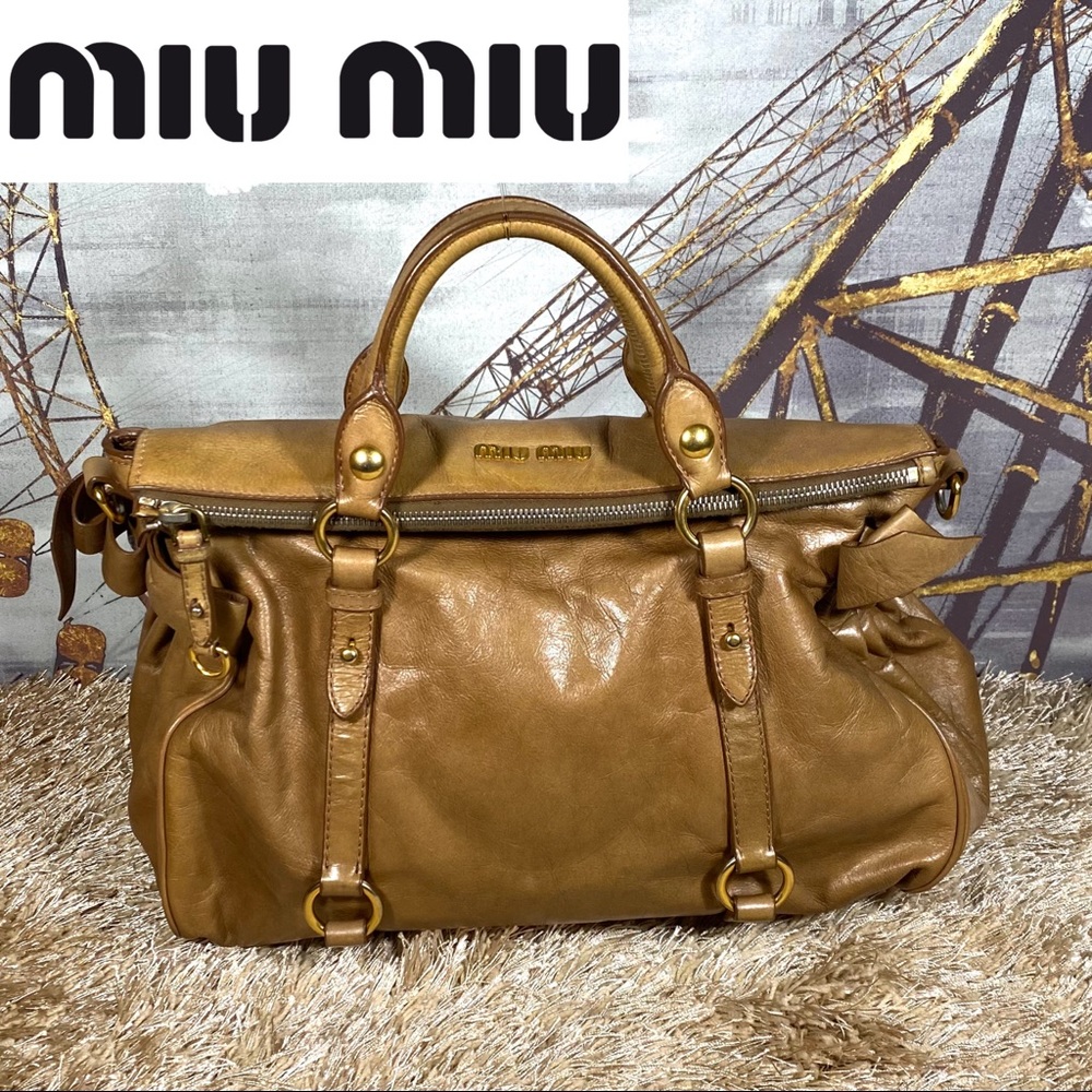 Miu Miu Vitello Lux Large Bow Bag
